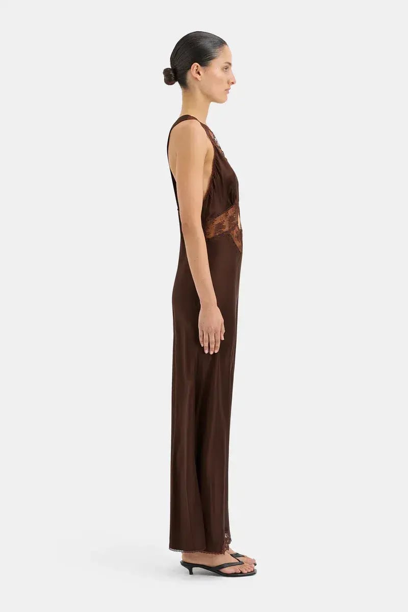 Sir the Label Aries Cut Out Gown Chocolate Brown Size 10/M photo 2