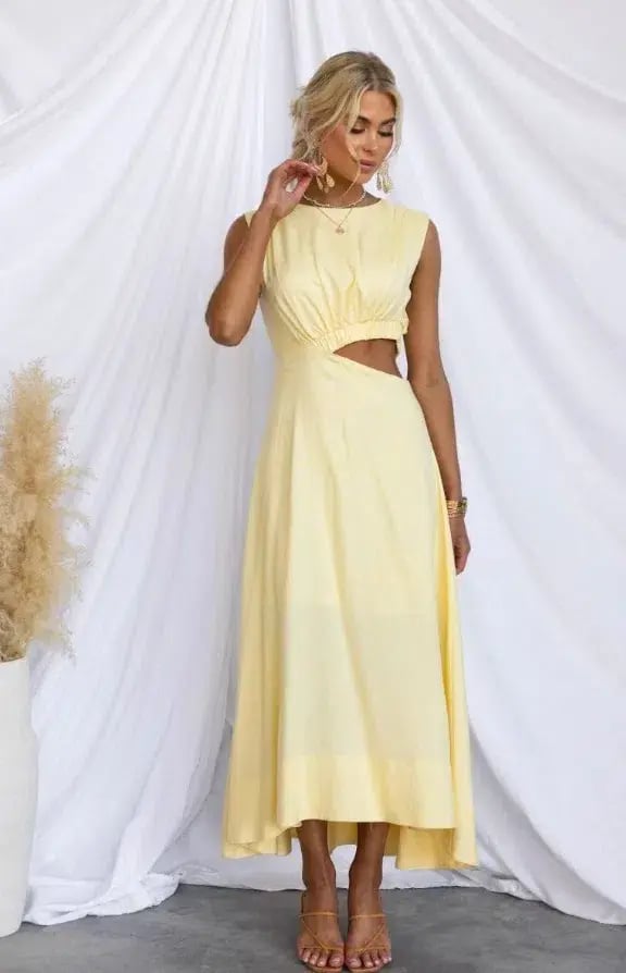 Stellino Inspire You Maxi Dress Yellow Size 8 photo 3