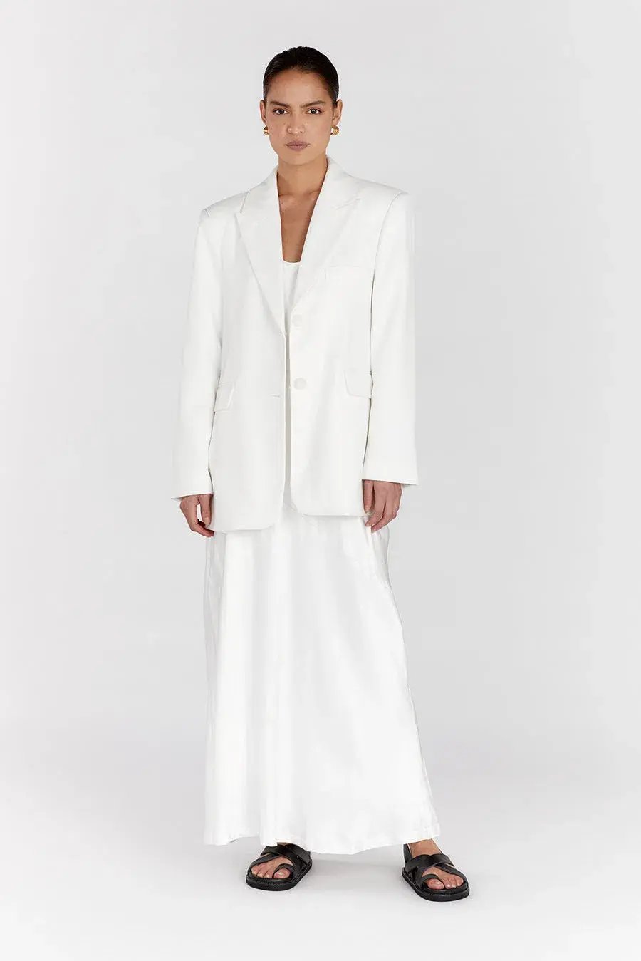 Dissh Harley Boyfriend Two-Piece Suit White Size 8 photo 7