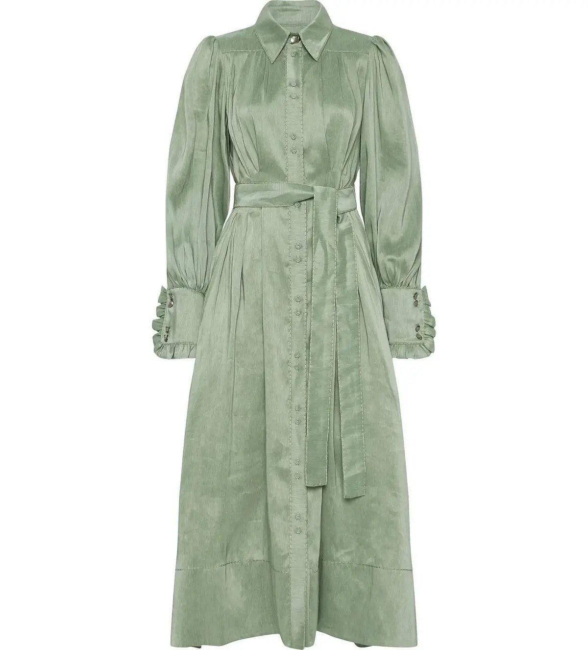 Aje Idealist Shirt Dress Green Size 8 photo 2