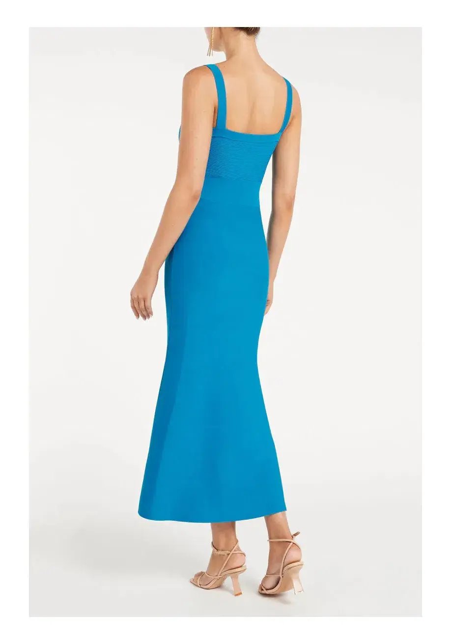 Rebecca Vallance Alma Knit Midi Dress Blue Size 10 photo 2