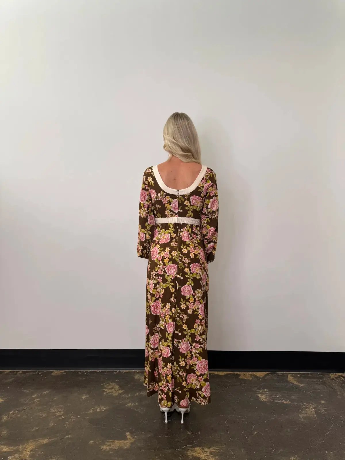 BOHEMIAN TRADERS JULIET SCOOP NECK MIDI / CHOCOLATE / SIZE 8 photo 3