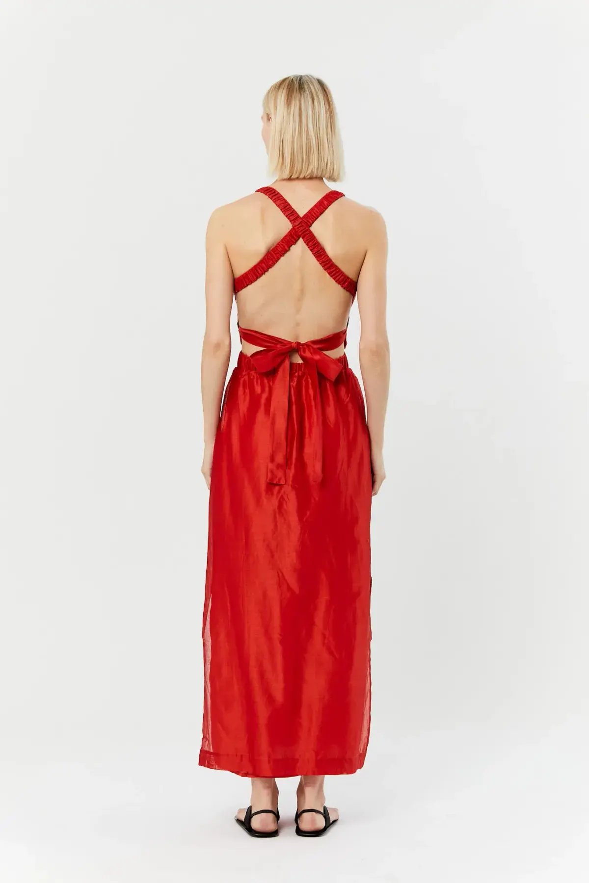 Sir the Label Lucelia Cross Back Dress Red Size 0 / AU 6 photo 2