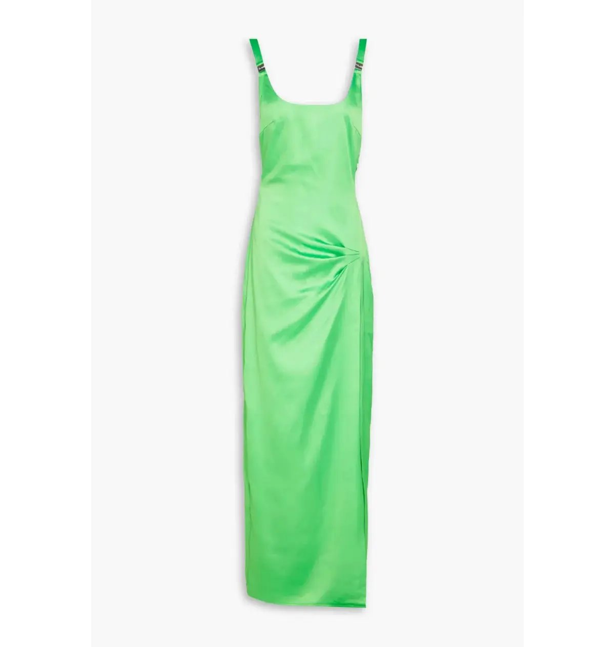 Rotate By Birger Christensen Satin Maxi Dress Neon Green Size AU 8 photo 4