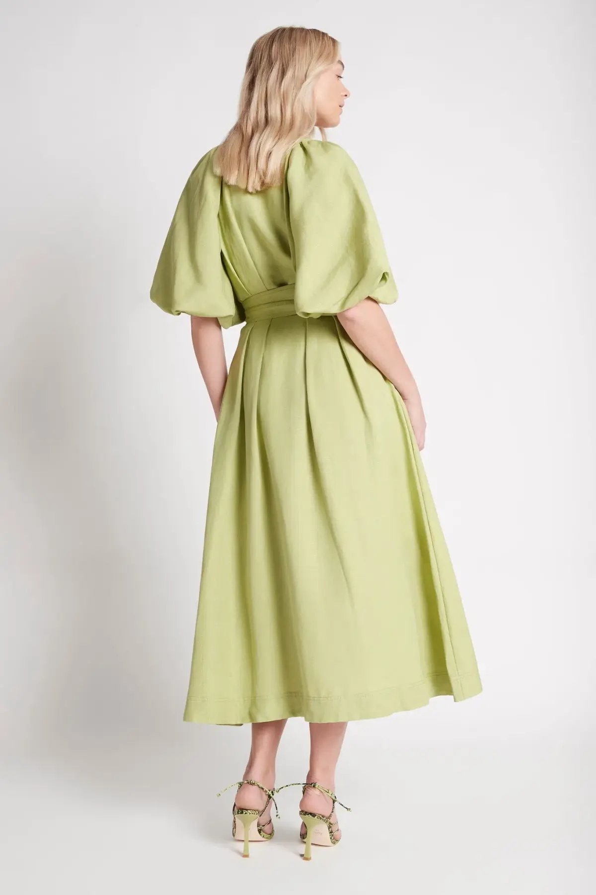 AJE Evermore Midi Dress Bayleaf Size 10 photo 3