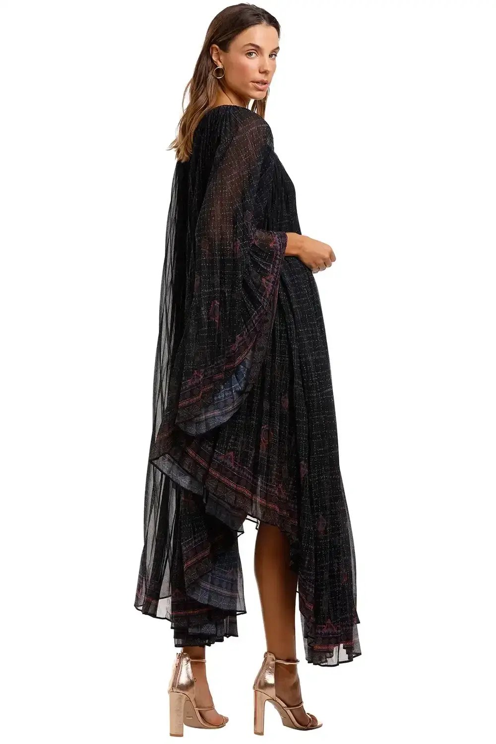Camilla Sunray Pleated Kaftan Black Size 10 photo 3