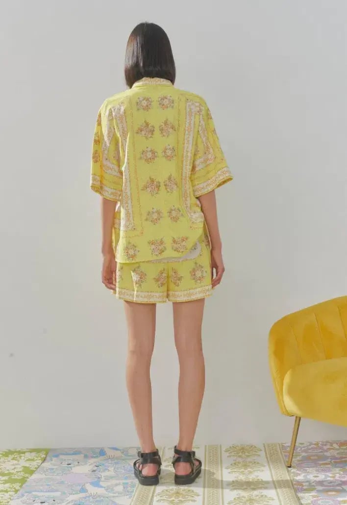 Alemais Catalina Shirt and Shorts Set Yellow Size 10 photo 3