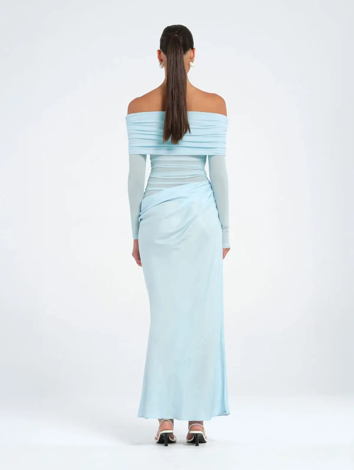 Benni Yasmin Off-Shoulder Maxi Dress in Blue Size AU 10 photo 2