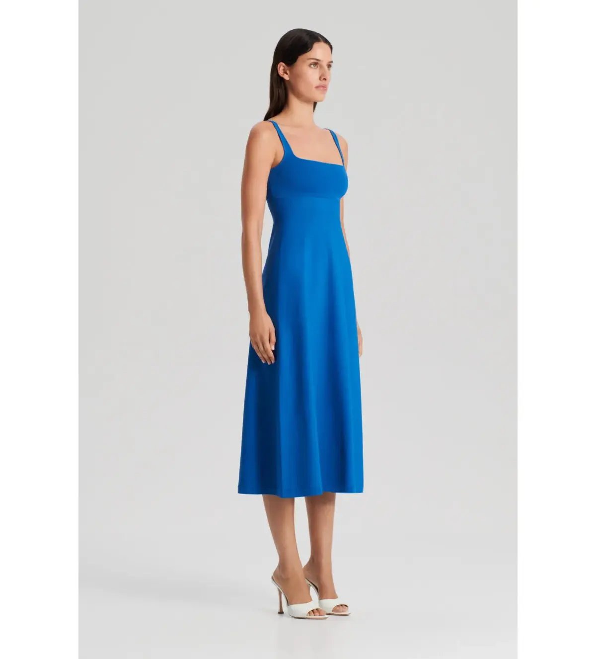 Scanlan Theodore Crepe Knit Square Neck Dress Azure size 10 photo 2