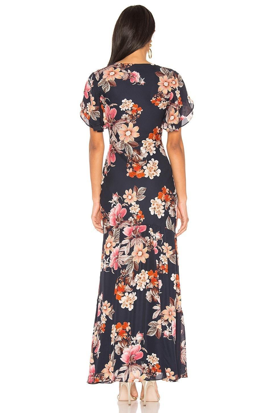 Navy Floral Layered Pintuck Dress photo 3