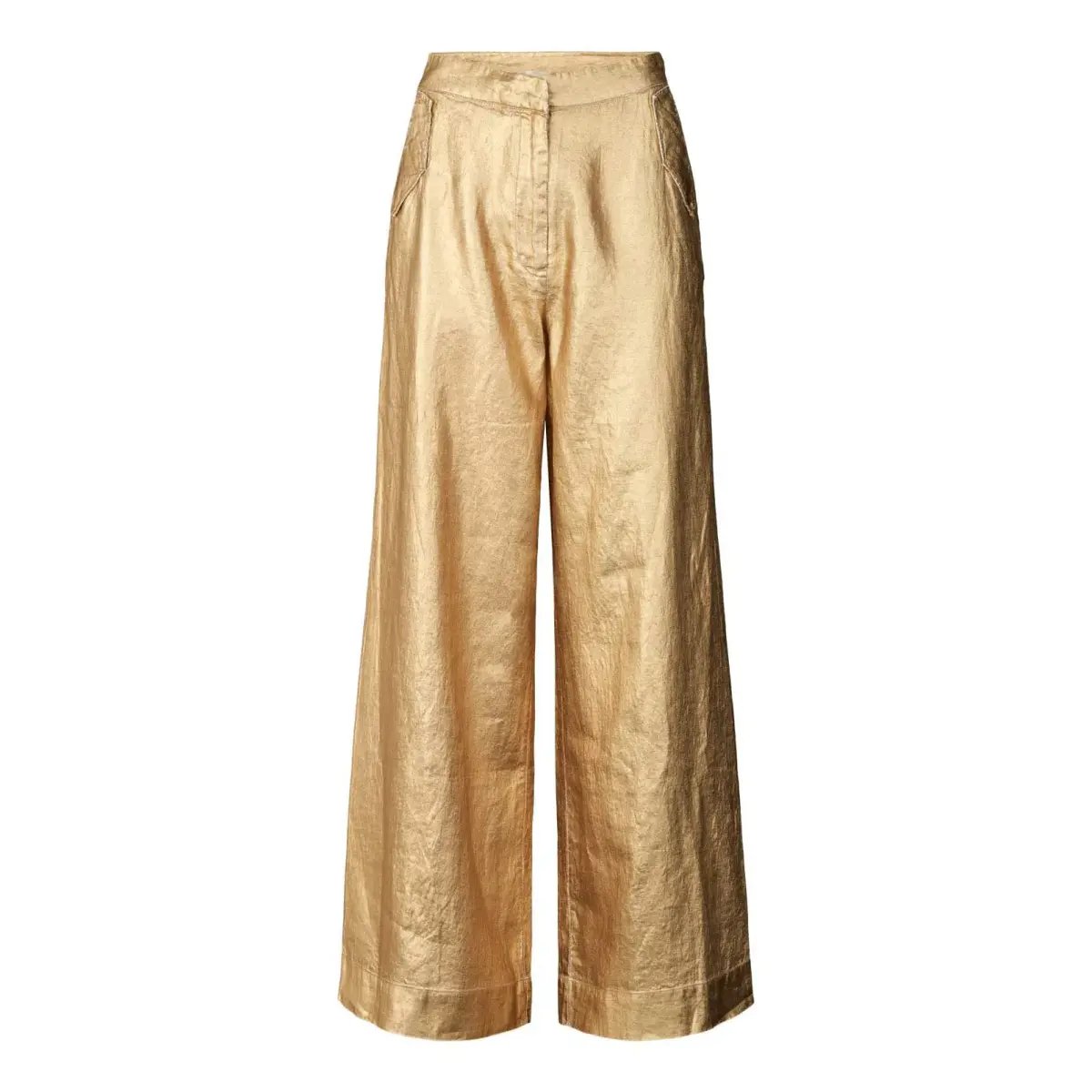 Rabens Saloner Inja Midas Wide Leg Pant Gold Size AU 10 photo 2