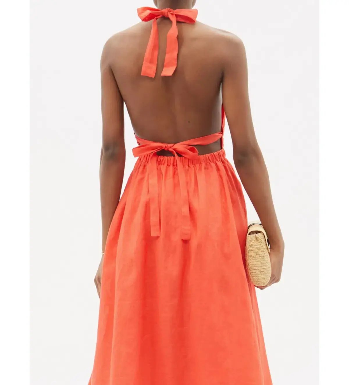 Zimmermann Shelly Halterneck Midi Dress Papaya Orange Size AU 6 photo 3
