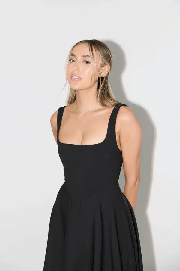 Odd Muse The Ultimate Muse High Waist Square Neck Midi Dress Black Size S / AU 8 photo 4