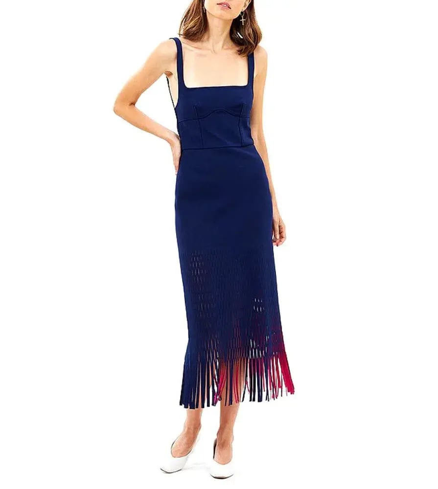 Dion Lee Bustier Perf Midi Dress Navy Size 6 photo 2