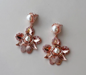 Ashlee Lauren Rose Gold Sofia Pearl Earrings photo 7