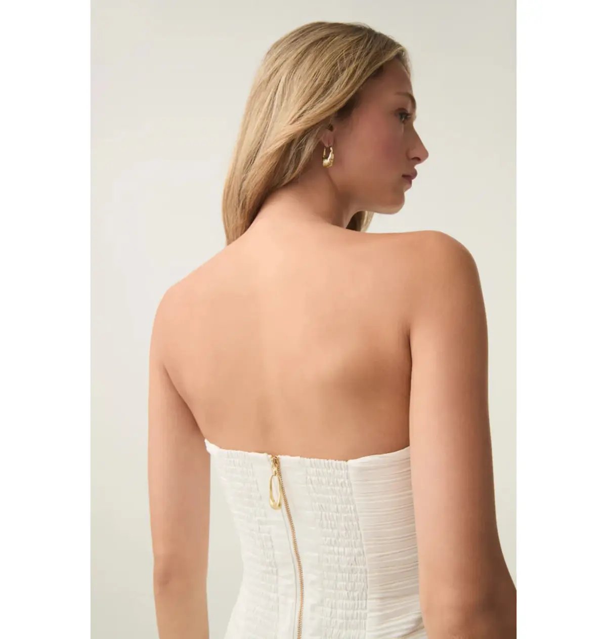 Aje Violette Bubble Hem Mini Dress in Ivory Size AU 10 photo 3