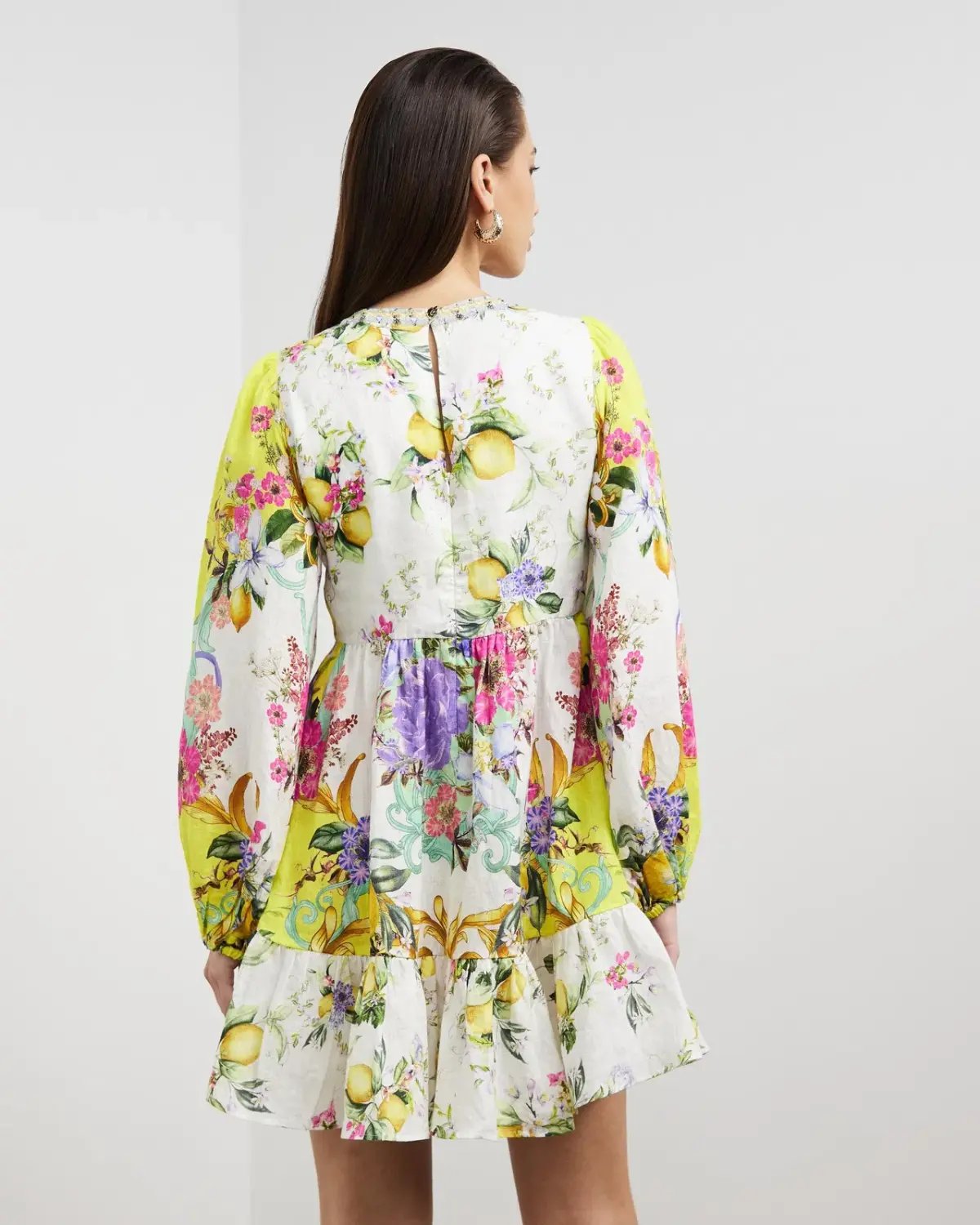 Camilla Short Tie Front Blouson Dress Print Size 10 photo 2