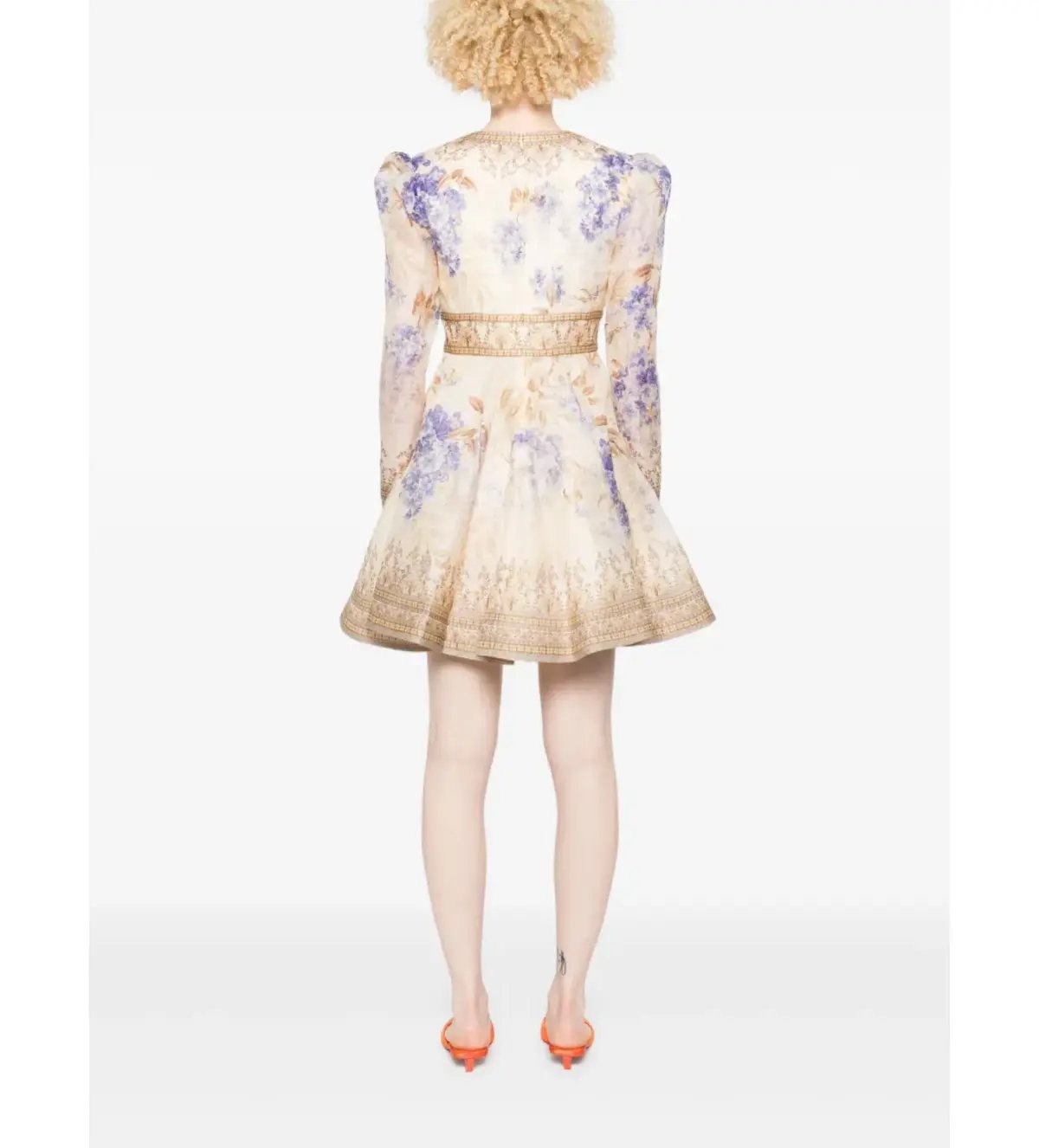 Zimmermann Dawning Plunge Mini Dress Multi Hydrangea Size 2/AU 12 photo 3