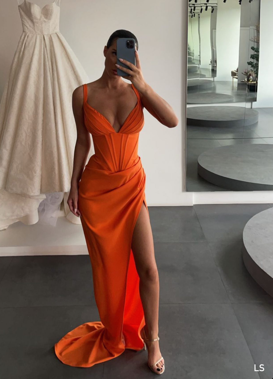 Lia Stublla Aimee Gown - Tangerine photo 4