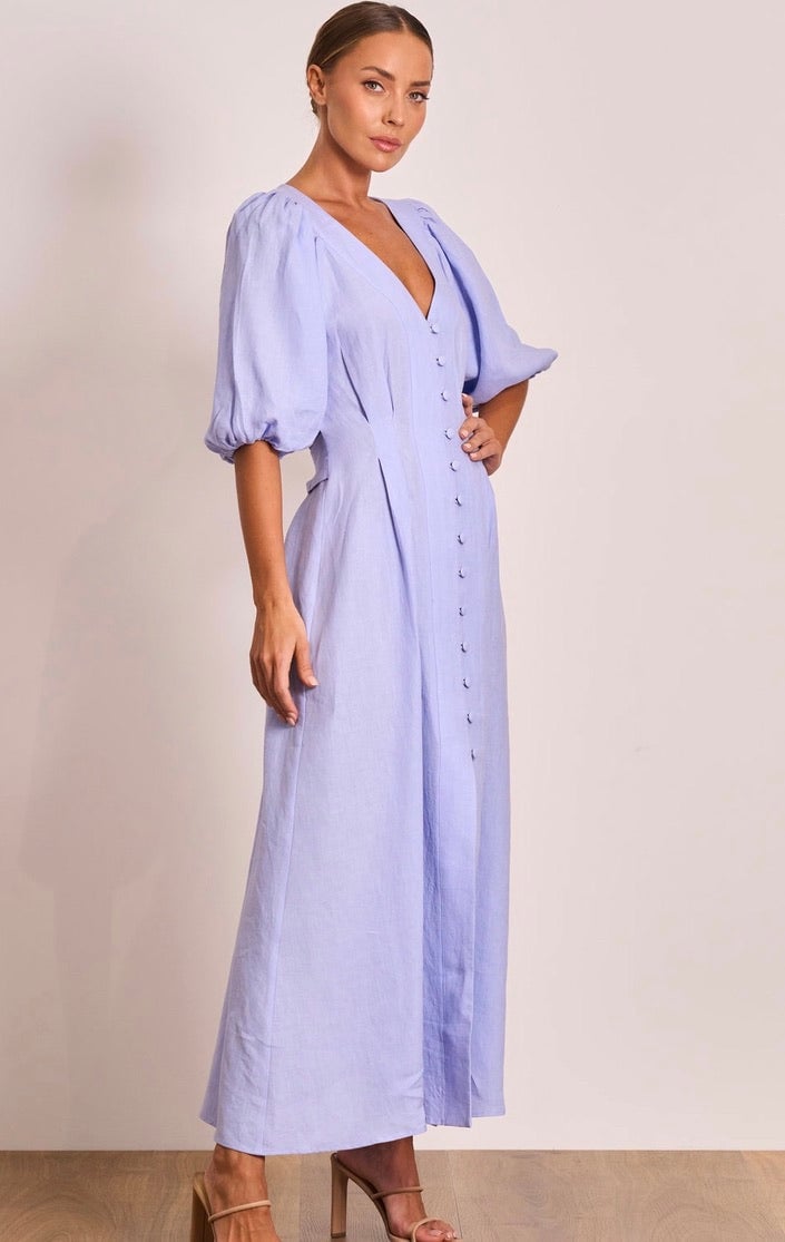 PASDUCHAS MEADOWS BUTTON MIDI DRESS - JACARANDA photo 5