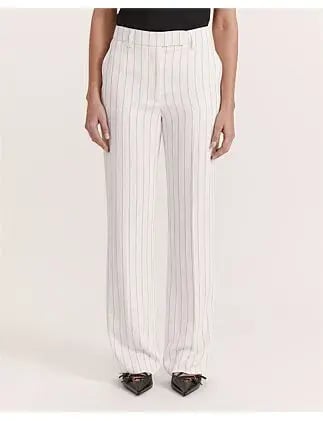 Saba Dharma Pinstripe Wide Leg Pants in White Size AU 6 photo 4