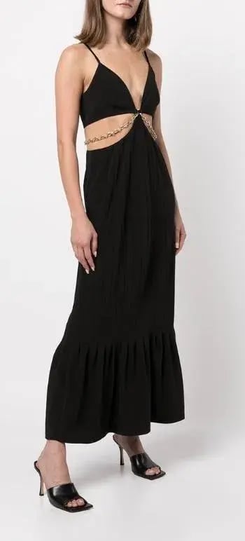 Jonathan Simkhai Lyla Chain Cut-Out Dress Black Size 4 photo 4