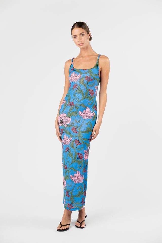One Fell Swoop Torto Tank Dress - Cobalt Fleur photo 4