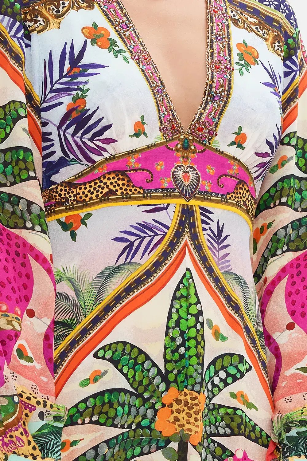 Camilla Alessandros Atlantis Printed Lantern Sleeve Dress Multi Size 14 photo 2
