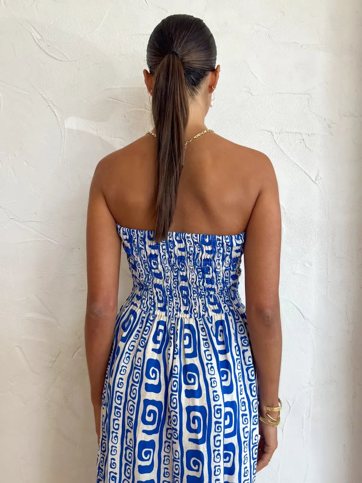 Faithfull the Brand Musee Midi Dress in Island Blue Pacific Print Size 6 photo 5