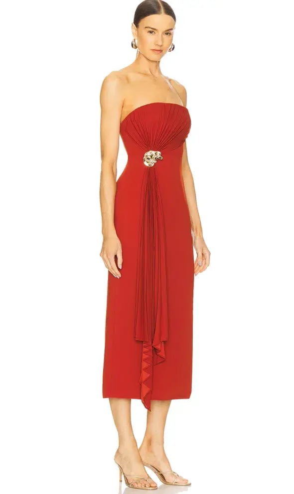 Acler Whitnell Midi Dress Burgundy Size 12 photo 2