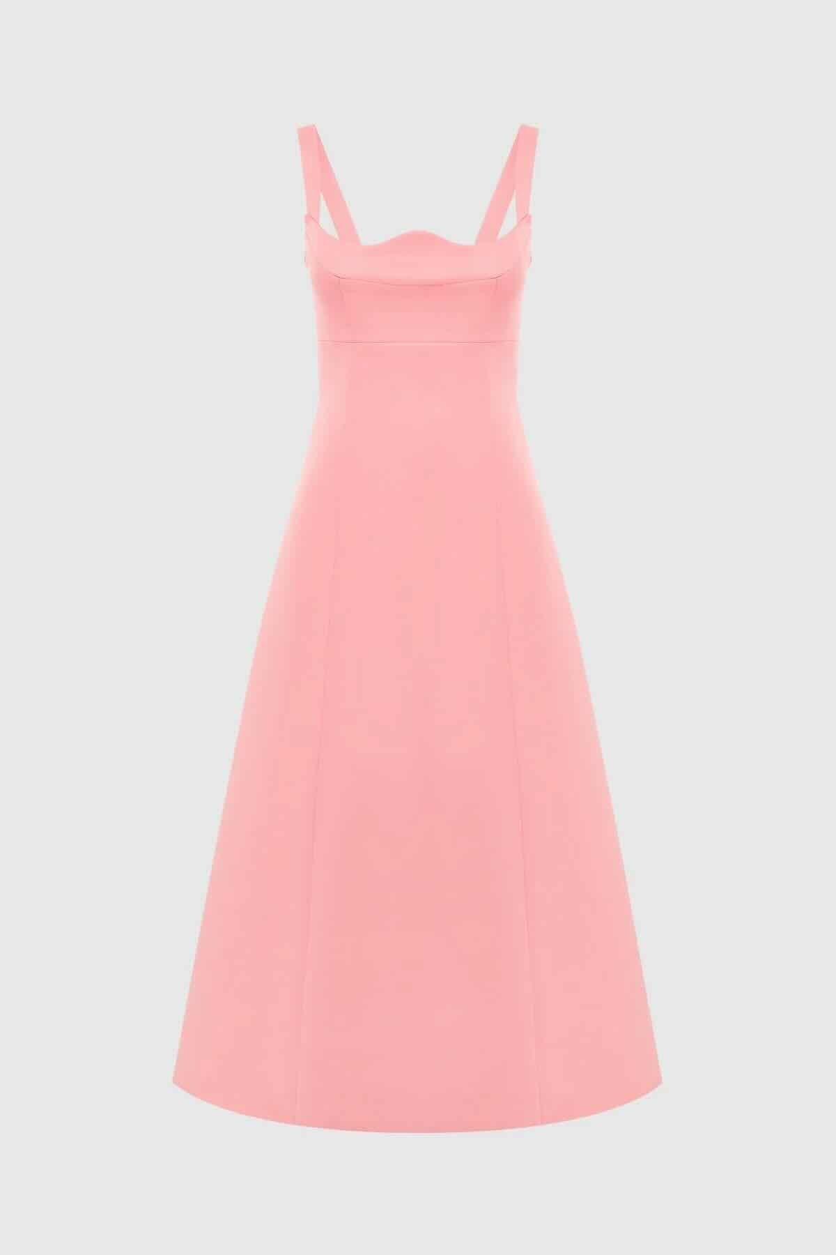 LEO LIN ODETTE MIDI DRESS - STRAWBERRY PINK photo 5