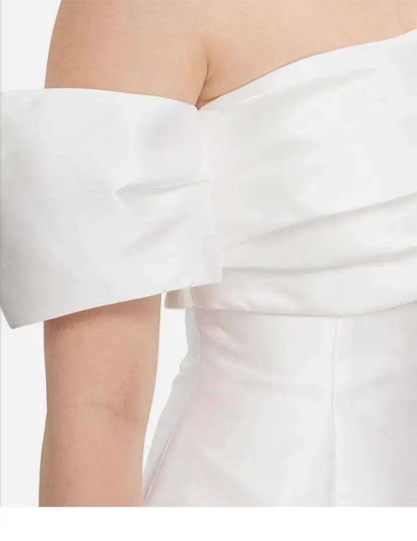 Solace London Edda Off Shoulder Mini Dress Off White Size 12 photo 4