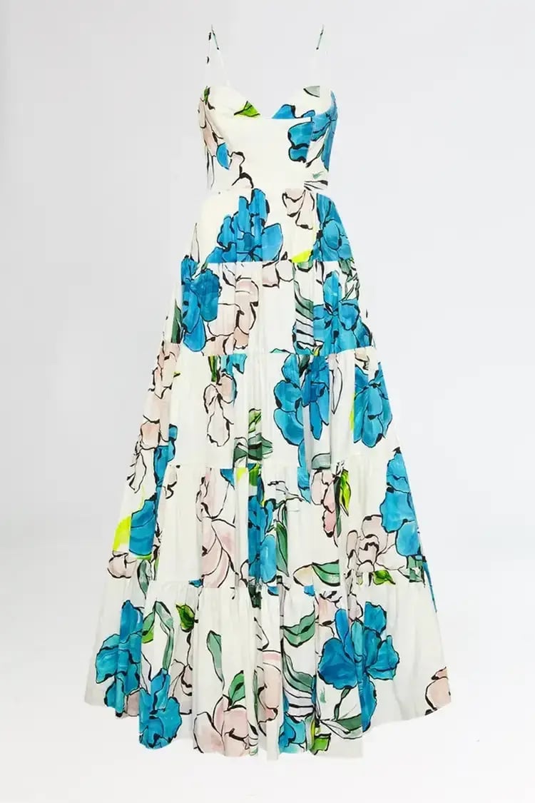 Aje Botanical Tiered Maxi Dress Floral Size 10 photo 2