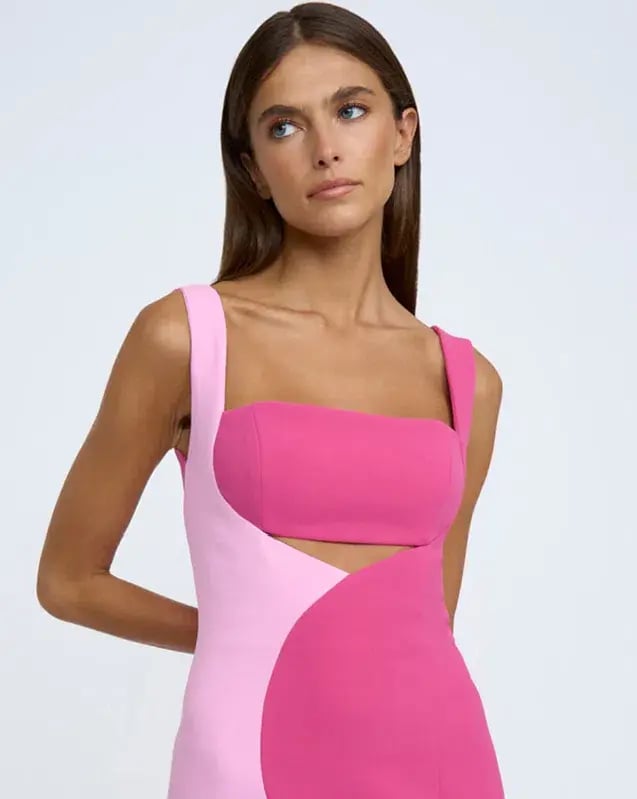 By Johnny Two Tone Curve Midi Dress - Size 10 photo 2