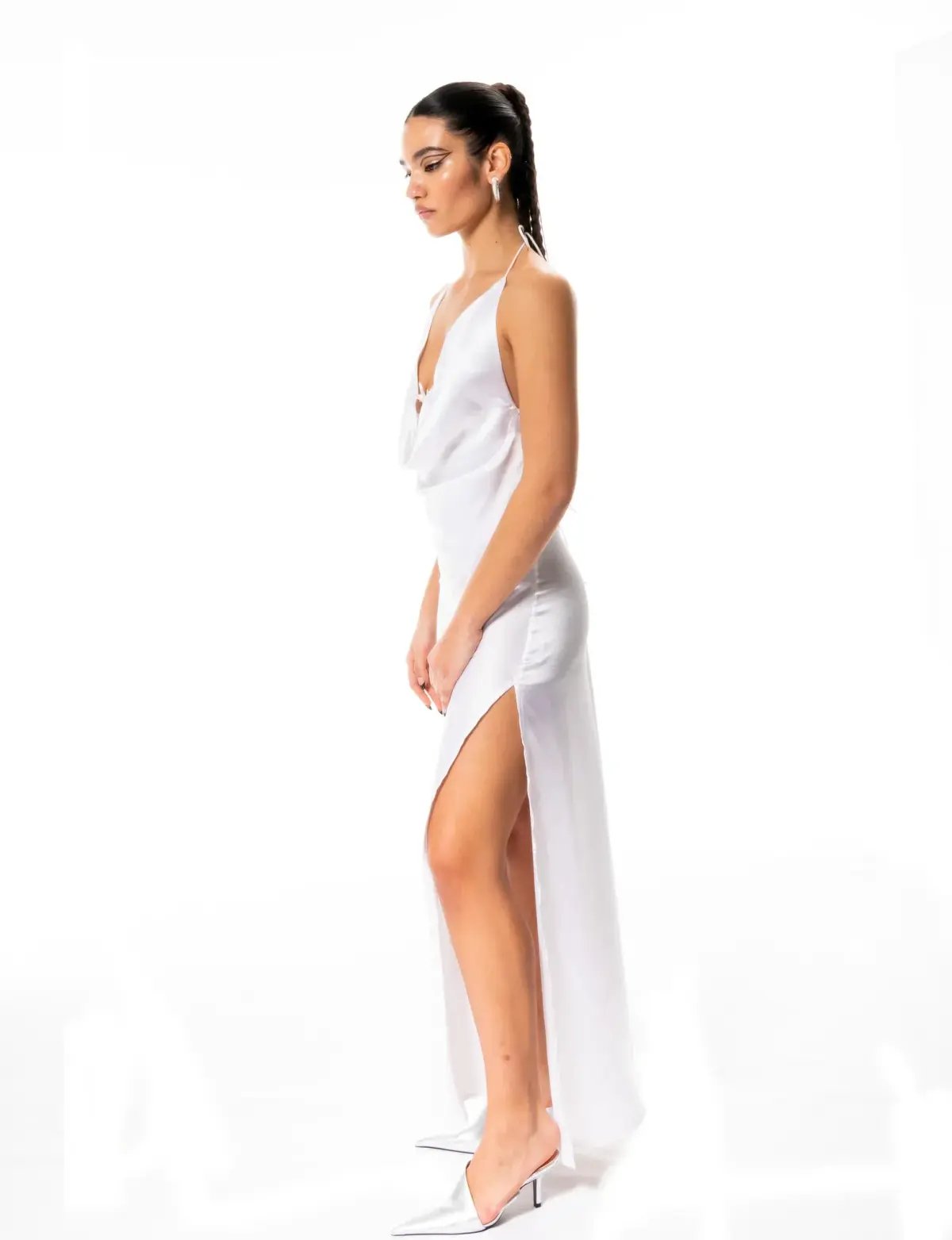 Leslie Amon Star Slip Maxi Dress in White Size M / AU 10 photo 2