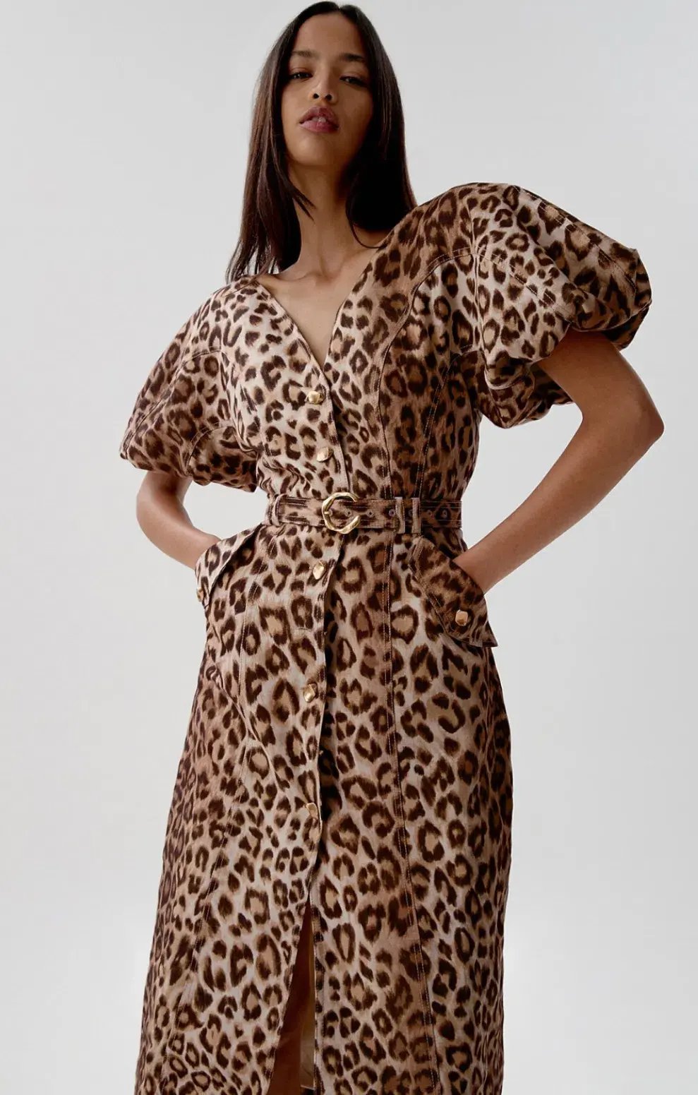 Aje Isabella Shirtdress in Leopard Print Size AU 14 photo 3