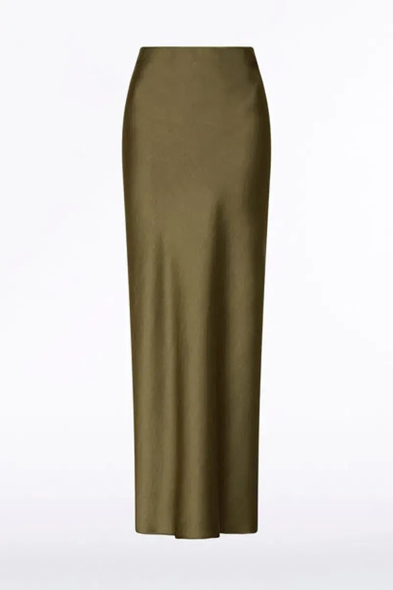 Carla Zampatti Ivy Stin Draped Halter Top and Satin Bias Skirt Set Green Size 10 photo 4