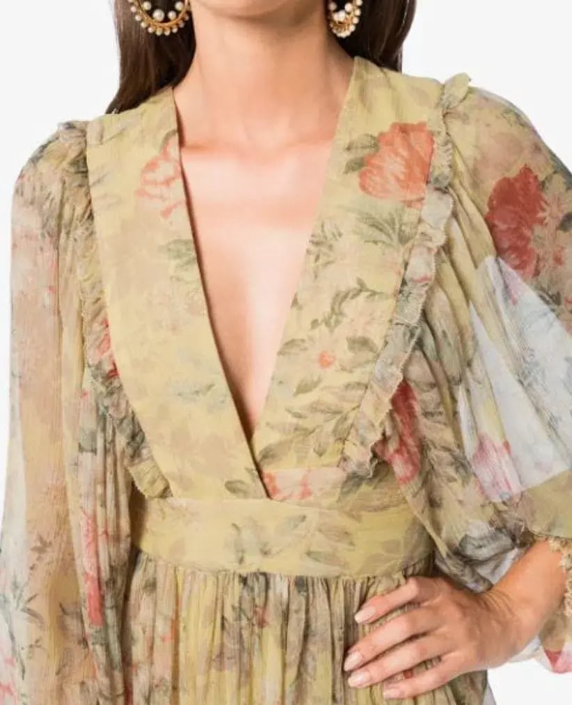 Zimmermann Melody Wrap Maxi Dress Floral Size 1/ AU 10 photo 4