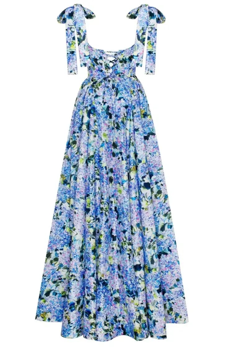 Milla Blue Hydrangea Strapped Maxi Dress size 10/M photo 4
