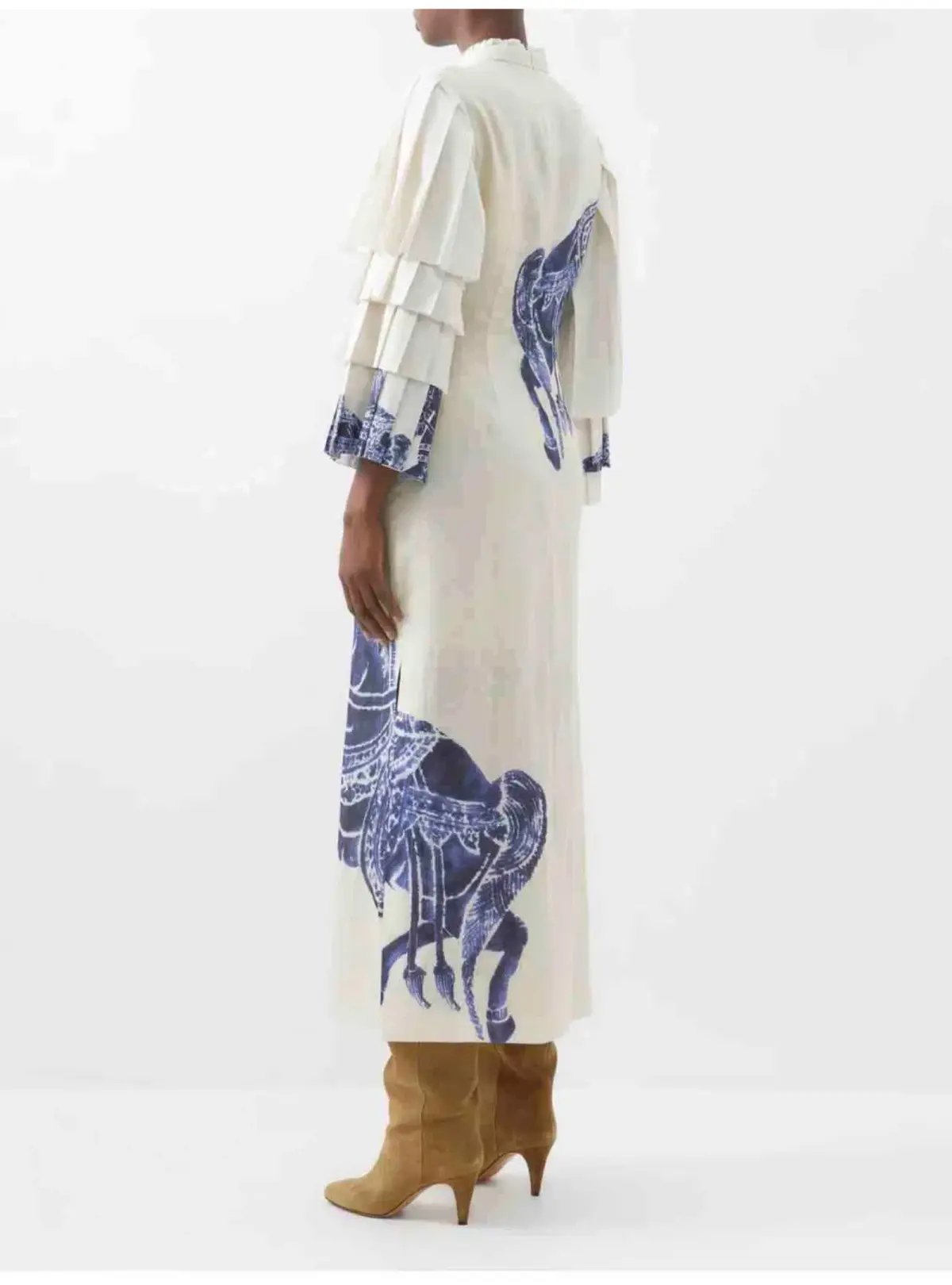 Alemais Rider Midi Dress Cream/Blue Size AU 10 photo 3