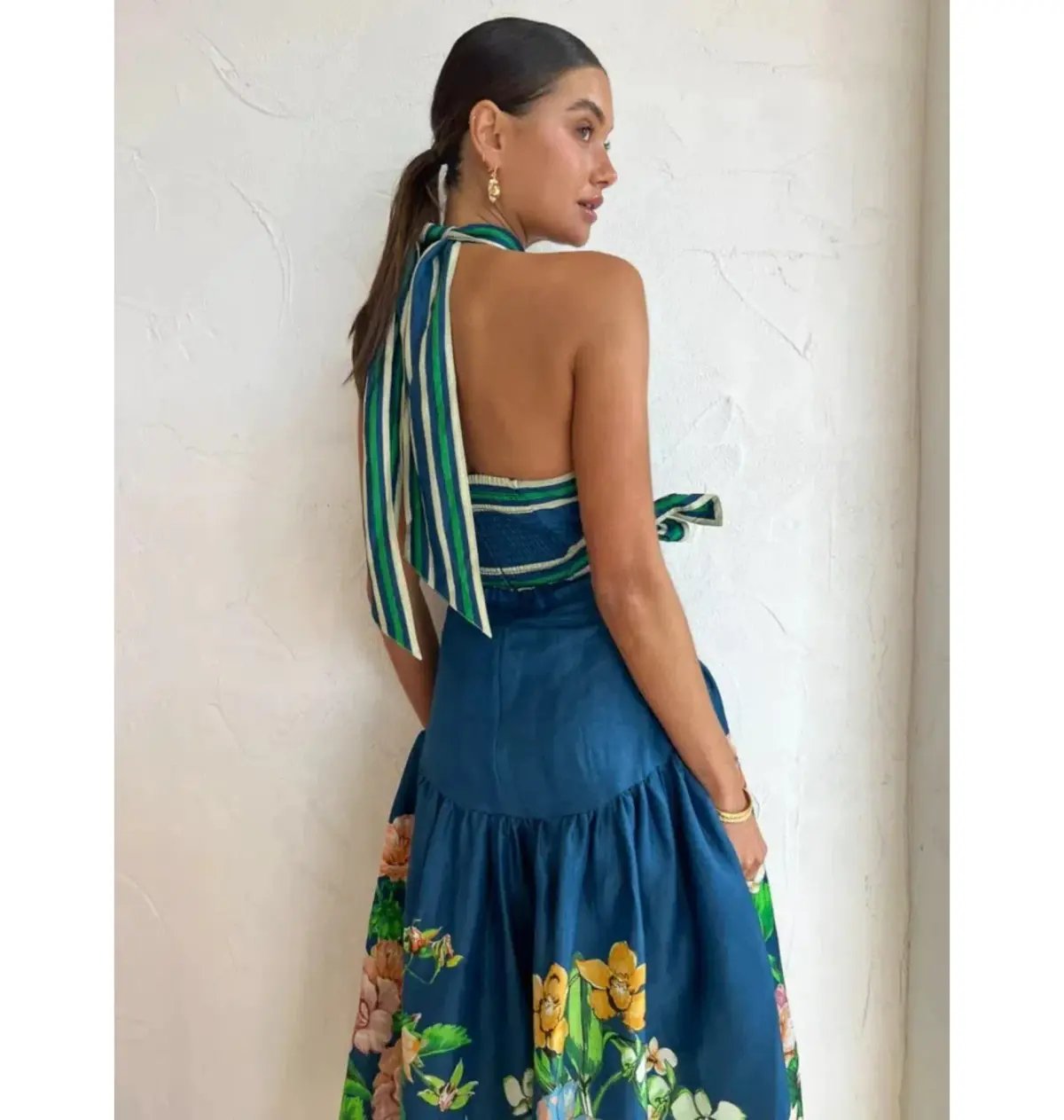 Alemais Lyla Halter Midi Dress Royal Blue Size AU 10 photo 6