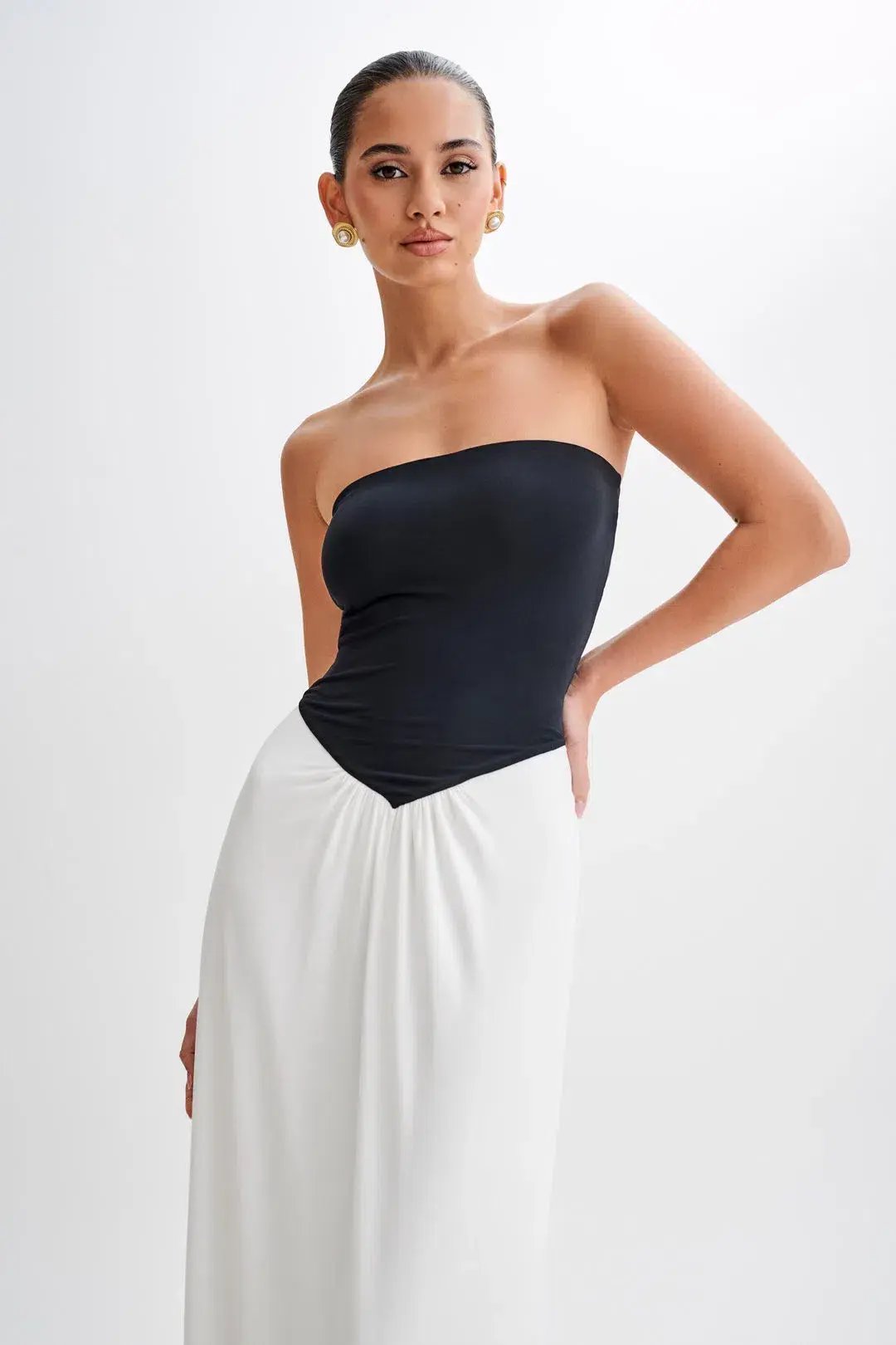 Meshki Ruby Strapless Slinky Maxi Dress White Size 4 photo 2