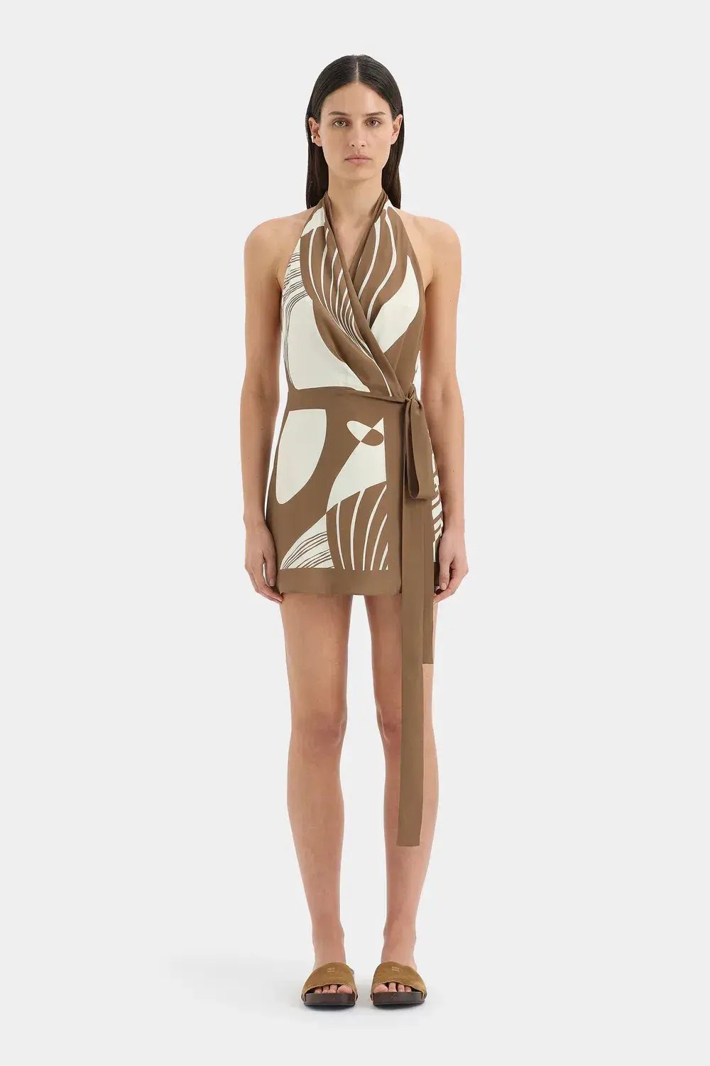 ALMARA WRAP HALTER MINI DRESS / SIZE 8 photo 2