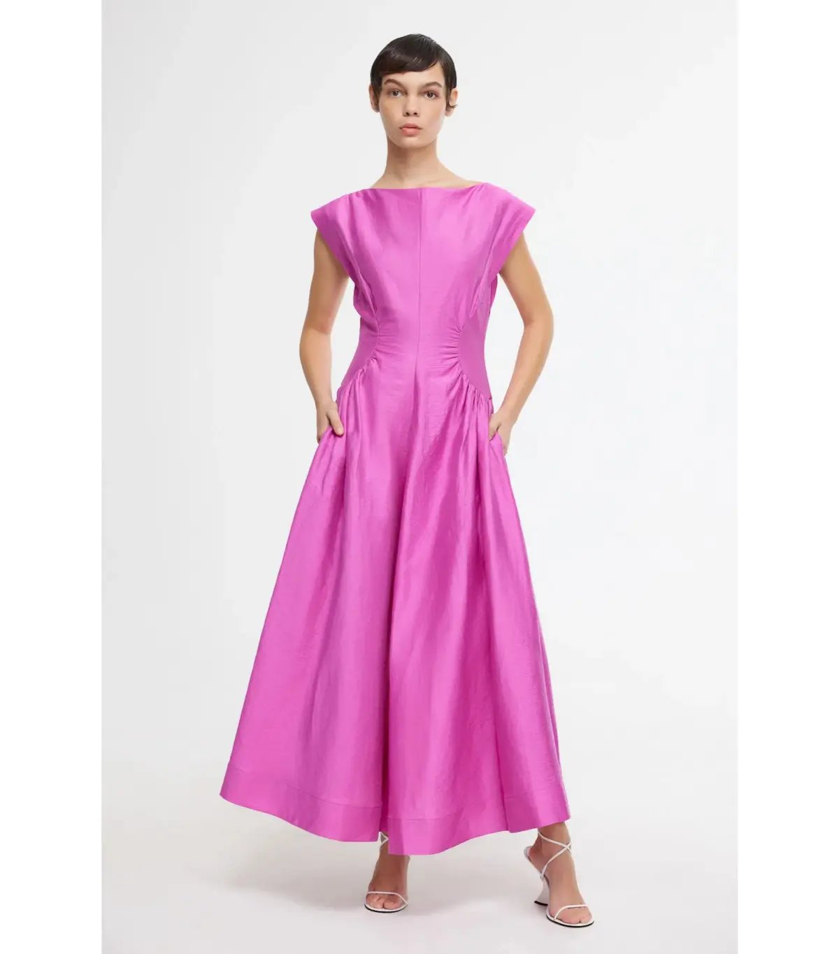 Acler Emery Midi Dress Magenta Size AU 10 photo 2