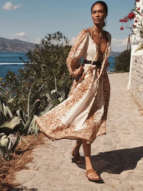 Zimmermann Moonshine Printed Linen Midi Dress Print Size 2 photo 3
