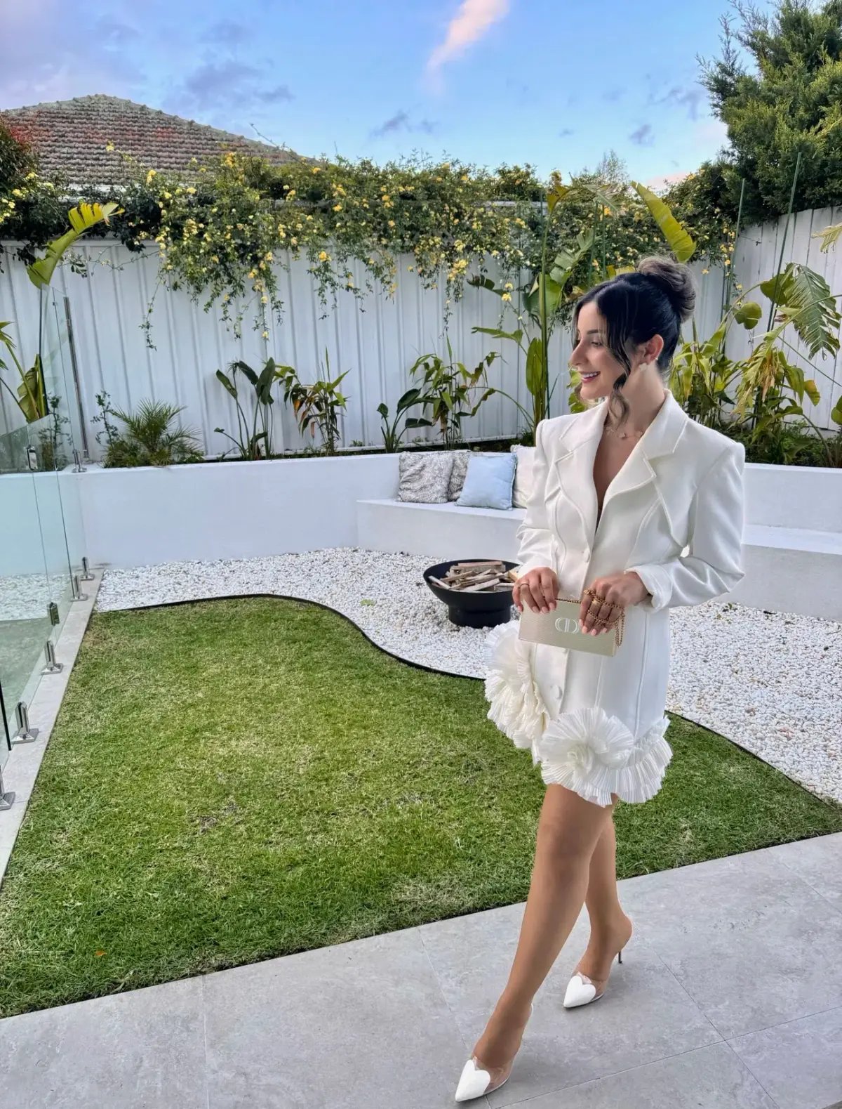 Acler Hampstead Blazer Dress In Ivory Size AU 10 photo 4