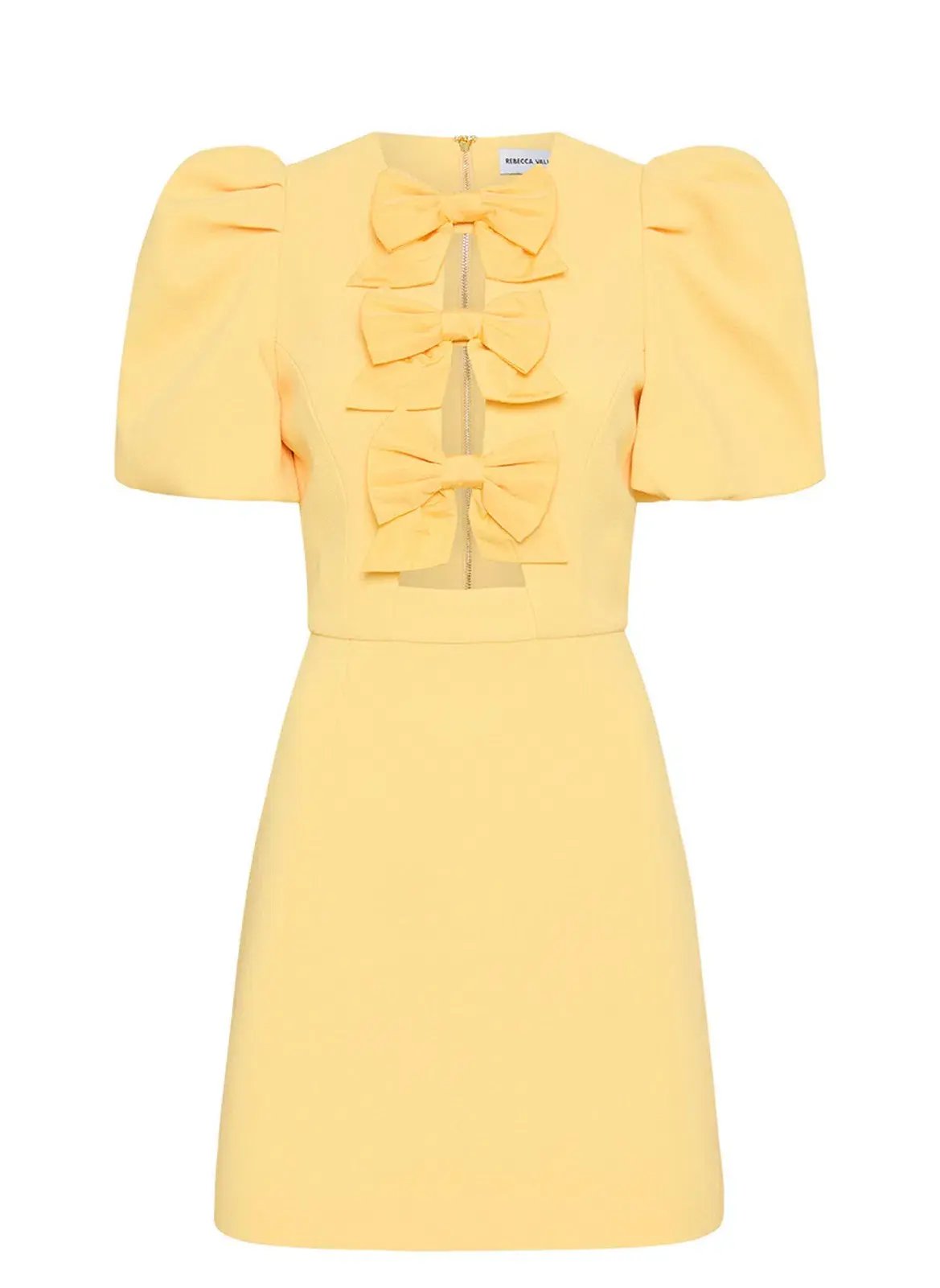 Rebecca Vallance Chloe Bow Mini Dress Yellow Size 8 photo 3