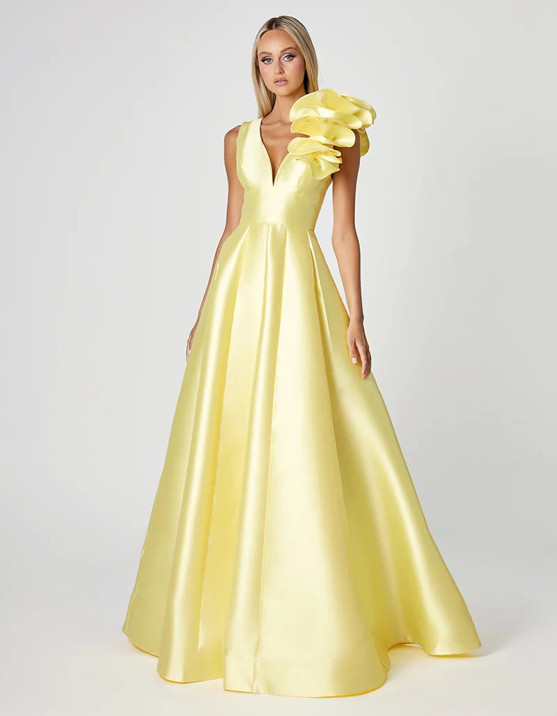 Bariano Mirella V Neck Ruffle Gown photo 4
