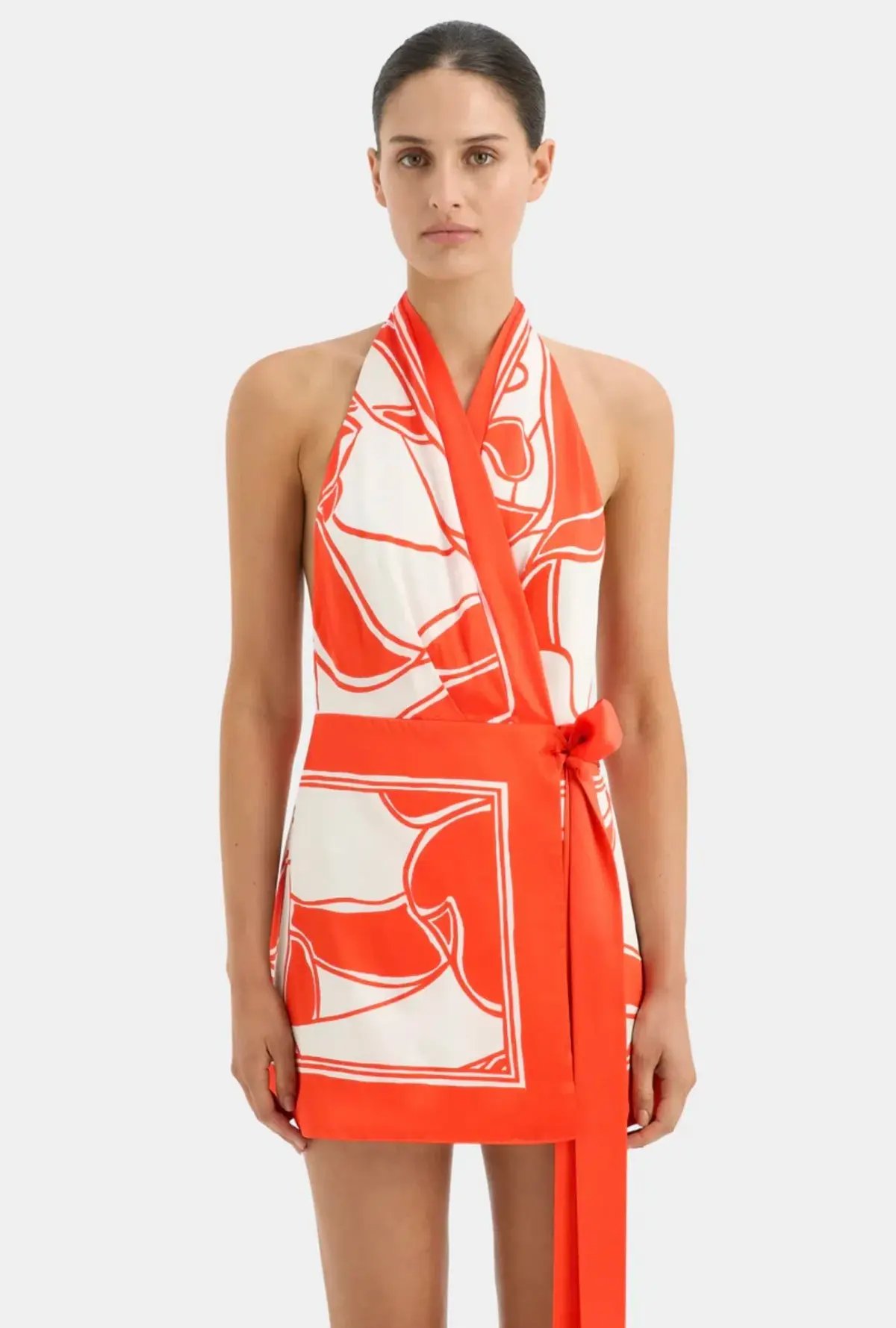 Sir the Label Ramona Wrap Halter Mini Dress Mariposa Lily Size 0 / AU 6 photo 2