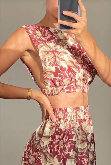 Sir The Label Valetta Top Red Floral Print Size 0 | AU 6 photo 3